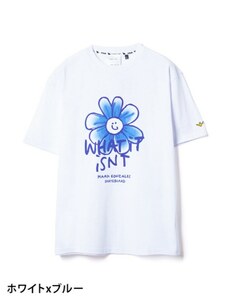 MO/（What it isNt）ART BY MARKGONZALES 】ペイントデイジーTシャツ WHT×BLUE(06)) Lサイズ 2H7-14333