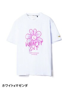 TE/（What it isNt）ART BY MARKGONZALES ペイントデイジーTシャツ WHT×RED(07) 2H7-14333 Lサイズ