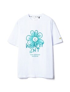 TE/（What it isNt）ART BY MARKGONZALES ペイントデイジーTシャツ WHT×GREEN(08) 2H7-14333　XLサイズ