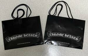  Chrome Hearts old model shopa-. middle 2 pieces set head office shopping bag leather sack . Novelty who looks for . sack ④