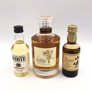 5.10 OM-B3068★未開栓 ウイスキー 3本まとめ（WHITE.響.山崎）★クール便不可/容量 50〜180ml/アルコール分37〜43%/DC2 DI5