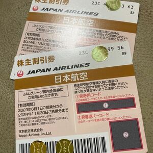 日本航空株主割引券２枚