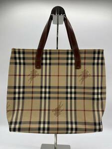 【1円〜】BURBERRY バーバリー トートバッグ ハンドバッグ チェック柄 