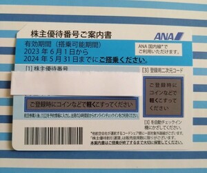 全日空　ANA 株主優待券　有効期限:2024年5月31日　