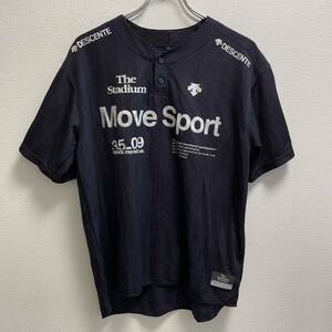 DESCENTE Descente The stadium The Stadium short sleeves t shirt L size navy sport practice training Move sport 