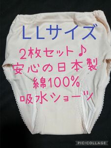 LＬサイズ　2枚セット♪軽失禁ショーツ　吸水ショーツ　30cc　日本製　綿100%