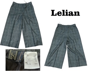  new goods same . Leilian Lelian check * wide pants * culotte * Italy made Laibian company cloth * charcoal *11