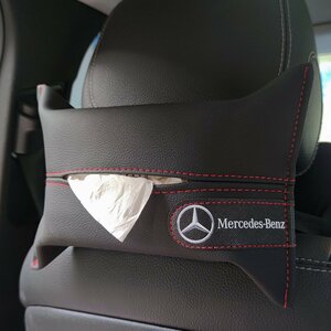 メルセデス・ベンツ BENZ 車のティッシュボックス ティッシュケース ティッシュペーパー アクセサリー 防水 収納ポケット ブラック