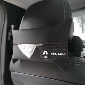 ルノー RENAULT 車のティッシュボックス ティッシュケース ティッシュペーパー アクセサリー 防水 収納ポケット ブラック