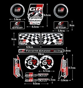 01★新品★トヨタ GR SPORT (GR スポーツ）GR Gazoo Racing ステッカー★フェンダーバッジ シール装飾★汎用ステッカー★　