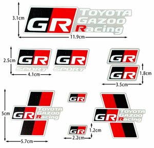 04★新品★トヨタ GR SPORT (GR スポーツ）GR Gazoo Racing ステッカー★フェンダーバッジ シール装飾★汎用ステッカー★　