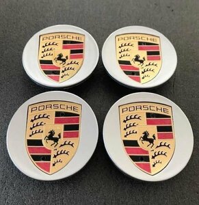 ポルシェ ホイールキャップ 65mm Porsche センターキャップ クレスト シルバーゴールド 4個セット