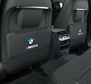 BMW ///M シートバックポケット キックガード バックプロテクター キックマット 車用シートカバー 蹴り防止 2点セット☆ブラック