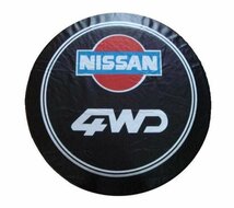 新品 海外仕様 NISSAN 4WD ロゴ スペアタイヤカバー 自動車汎用R14/R15/R16/R17_画像1