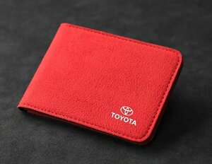 トヨタ TOYOTA 免許証ケース カードケース カードホルダー 名刺ファイル カード入れ クレジットカードケース 小銭入れ ☆レッド