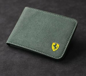 フェラーリ Ferrari 免許証ケース カードケース カードホルダー 名刺ファイル カード入れ クレジットカードケース 小銭入れ ☆グリーン
