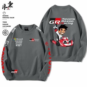 02★激レア★トヨタ GR Gazoo Racing★モータースポーツ ロゴ カジュアルな服 メンズ 長袖Tシャツ 長袖 スウェット 休暇服★XXXLサイズ★