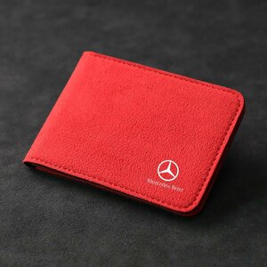 メルセデス・ベンツ BENZ 免許証ケース カードケース カードホルダー 名刺ファイル カード入れ クレジットカードケース 小銭入れ ☆レッド