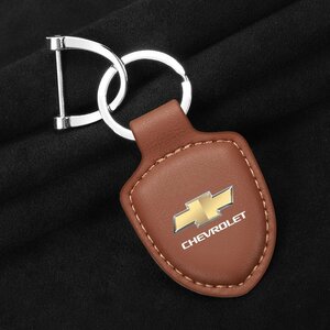  Chevrolet CHEVROLET key holder key ring key chain car strap cow leather made thin type light weight key key men's lady's * Brown 