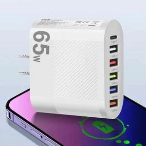  anonymity including carriage *USB fast charger PD contains 6 port AC adaptor white *iPhone.Android smartphone .iPad. sudden speed charge .. outlet from high speed charge.