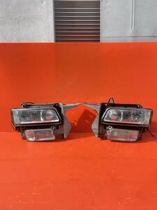  Mitsubishi Fuso Super Great head light headlamp left right set KOITO 100-87909 114-87738 114-87909 axis adjustment type Rei1305