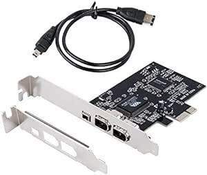 Windows 10用PCIe Firewireカード、IEEE 1394 PCI Expressアダプタコントローラ3ポート（2