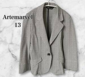 Artemarvel 【美品】テーラード　シマ柄　一つボタン　伸縮　ビジネス　 テーラードジャケット　長袖　 シンプル　シングル　
