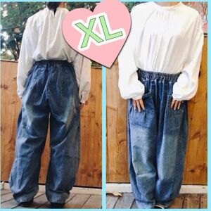 サルエルパンツ　レディース　XL 新品　メンズ　ユニセックス　 パンツ ジーンズ　デニム　90's 00's 古着風　カジュアル