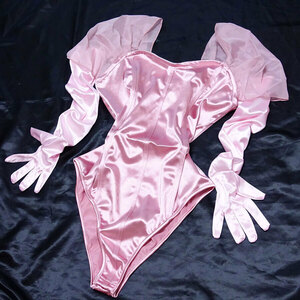  lustre body suit Leotard .... nylon large size glove attaching 