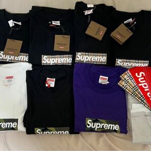 Supreme Burberry Box Logo Tシャツ Lサイズ