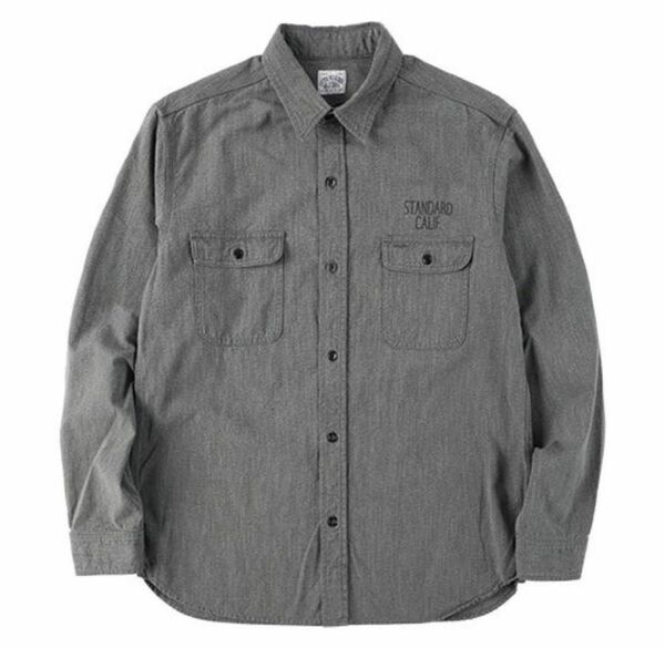 5/5限定価格 スタンダードカリフォルニア SD Chambray Shirt ブラック XL ワークシャツ シャンブレー 長袖