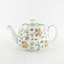 未使用 MINTON ミントン ハドンホール ティーポット 茶器 花柄 紅茶 英国 緑 白 ホワイト SU6072E_画像2