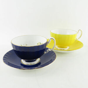  beautiful goods Aynsley Aynsley pen block tea cup & saucer 2 customer set yellow / blue flower flower SU6106E