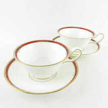 WEDGWOOD ウェッジウッド コロラド ティーカップ＆ソーサー 2客 ピオニー ペア 壺ロゴ SY8799K_画像1