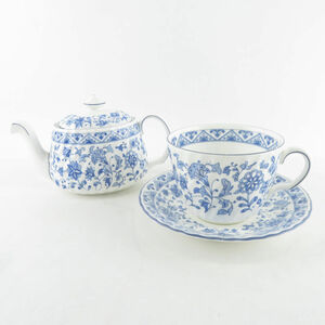MINTON Minton car lima- teapot cup & saucer 3 point set tea utensils flower floral print SU6361L