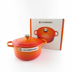 美品 Le Creuset ルクルーゼ ココットロンドシグネチャー 18 両手鍋 料理 調理 SY9484S