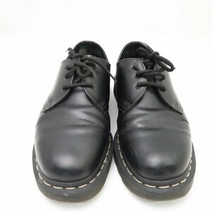 1円 DR. MARTEN ドクターマーチン 1461 3ホールシューズ UK8/US9 スムースレザー ブラック ホワイトステッチ 革靴 メンズ AU2538