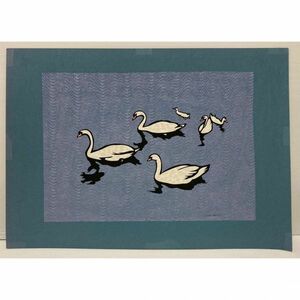辻村三『白鳥の湖 1988』切り絵 切絵　51.5cm×72.5cm