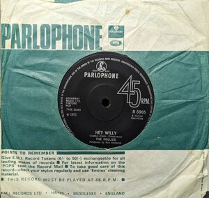 ◎特選◎THE HOLLIES/HEY WILLY1971'UK PARLOPHONE7INCH