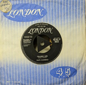 ☆FATS DOMINO/TELLING LIES1958'UK LONDON7INCH