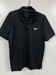送料無料 美品 ナイキ ゴルフ NIKE GOLF 吸汗速乾 DRY-FIT ポロシャツ XL ブラック 半袖 シャツ