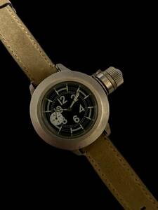 *SWISS ZENO-WATCH EURO ARMY/ Switzerland zeno watch euro Army /EA-02SV/ hand winding / Bick case 50mm