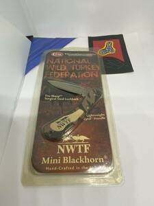 [δηε5] 【廃番？米国製】CASE（ケース）/NWTF Mini Blackhorn /小型折り畳みナイフ/銀色-＜刃＞、カモフラ柄+銀色-＜ボディ＞