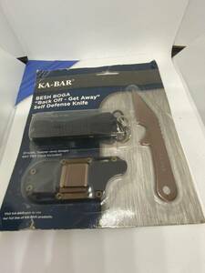 [δηε5]廃番？！ Ka-Bar（ケーバー/カーバー、米国）/KA3030/セルフ ディフェンス ナイフ、金色系光沢-＜刃、ボディ＞