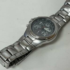 S4◆SEIKO セイコー◆腕時計 クロノグラフ 7T92-0BR0 文字盤 黒 シルバーの画像4