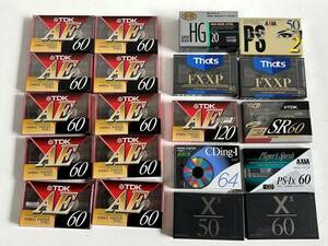 ⑤j523* cassette tape *TDK AE60 120 SR60 SONY XⅡ 50 60 AXIA Hitachi unused storage goods together 