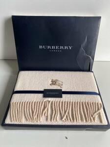 At756◆BURBERRY バーバーリー◆ウールひざ掛け 65×120cm ブランケット 毛布 ウール100% 羊毛 西川産業