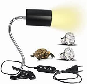  reptiles light turtle light uva uvb light heat insulation lamp radiation intensity adjustment timing 50W+75W 2. lamp attaching analogue sun iron kla