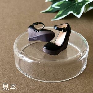  seat gchi Wedge sole pumps ( black wood grain ) 27cm doll size out Fit OF shoes shoes momoko DOLL doll miniature 1/6 shoes 