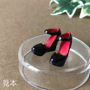 セキグチ ウェッジソールパンプス(黒赤) 27cm ドール サイズ アウトフィット OF 靴 くつ momoko DOLL 人形 ミニチュア 1/6 シューズ